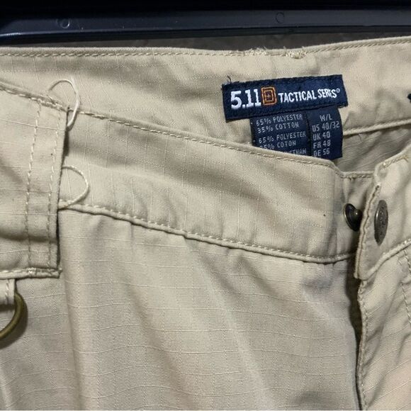 5.11 Tactical Series Mens Cargo Pants Khaki Ripstop 40x32 - Picture 5 of 7